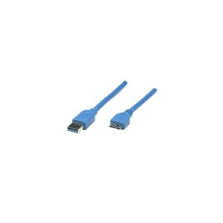 Cable USB V3.0 A-Micro B 2.0 color Azul.